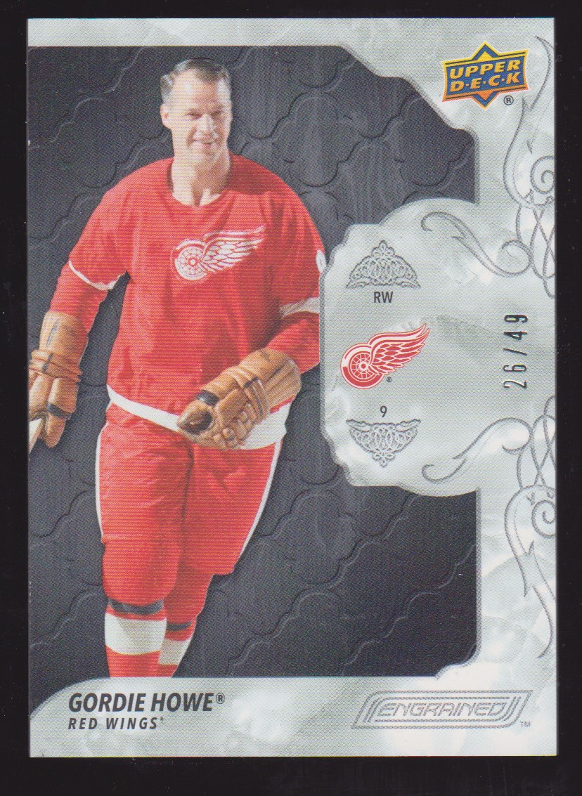 2019-20 Upper Deck Engrained Ebony #49 Gordie Howe 26/49 (image for) 2019-20 Upper Deck Engrained Ebony #49 Gordie Howe 26/49